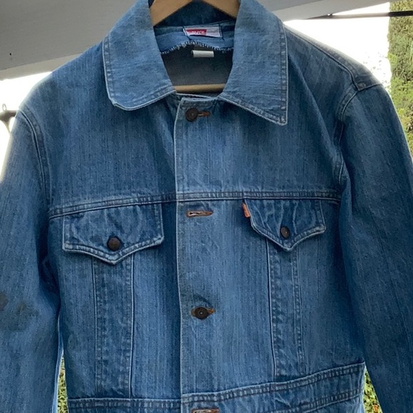 1970's Men's Original Orange Tag Blue Denim Levis Chore Jacket - Picture 9 of 9